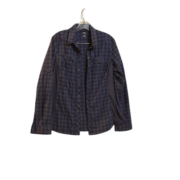 REI Nylon Spandex Long Sleeves Button Down Shirt Pockets Gray 12 - Picture 1 of 6